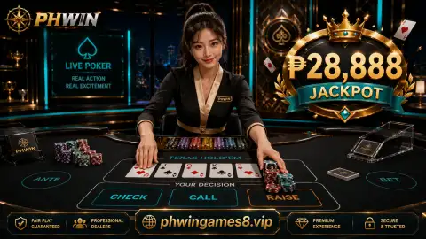 PHWIN live casino table scene closing the visible dealer, status, and reset sequence