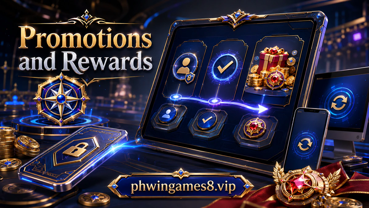 PHWIN promotion feature artwork in a sapphire-and-gold celebration style